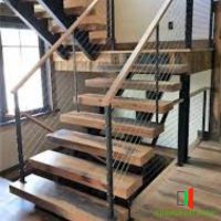 Cầu Thang Sắt Bậc Gỗ